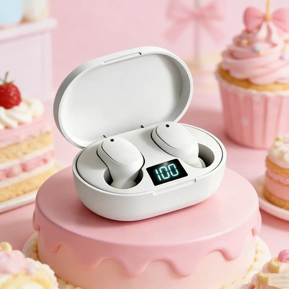 Auricolari Bluetooth TWS, cuffie wireless con cancellazione del rumore e microfono, compatibili con smartphone.