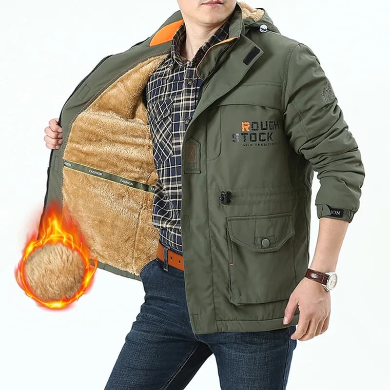 Uomo Fleece Windbreak Plus cappotti di pelliccia antivento caldi spessi giacche Anorak militari con cappuccio da uomo giacche invernali da uomo