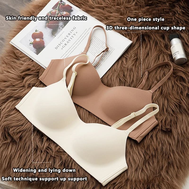 Reggiseni senza cuciture in un unico pezzo Intimo sottile senza anelli in acciaio Reggiseno morbido e confortevole Intimo traspirante Intimo da donna sexy