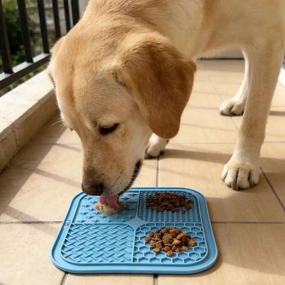 Tappetino in Silicone per Cani, Tappetino Anti-Ansia per Mangiare Lentamente, con Forte Ventosa Antiscivolo, per Alimentazione Lenta e Riduzione dell'Ansia degli Animali Domestici
