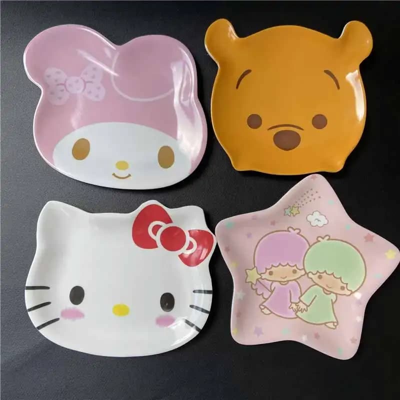 Piatti per Bambini a Forma di Animali Cartoon, Stoviglie in Ceramica Imitata, Piattini per Dolci, Snack e Frutta Secca, Utensili da Cucina