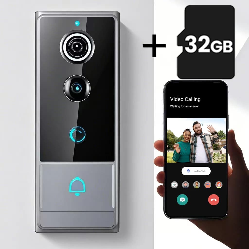 XBIBI Doorbell Camera Wireless, Video Doorbell, Smart Doorbell, Human Detection with PIR Sensor, Real Time Notifications, 2.4G Wi-Fi, 1080P HD Night Vision, Voice Changer, 2-Way Audio, Battery Doorbell, Works With Tuya App,SD Card+Cloud Storage