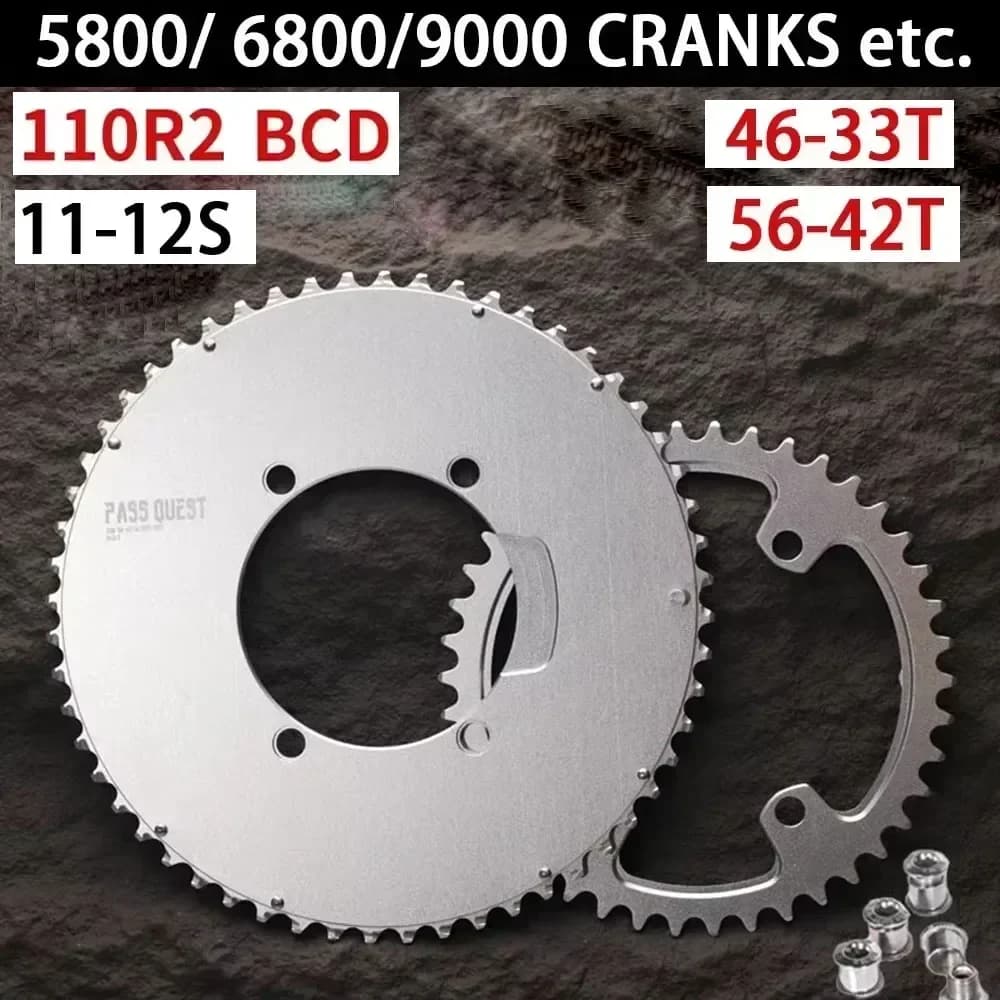 PASS QUEST 110 bcd corona bici da strada Stretto largo 110bcd doppio anello catena per Shimano 105 dura ace 9000 5800 6800 ruota dentata