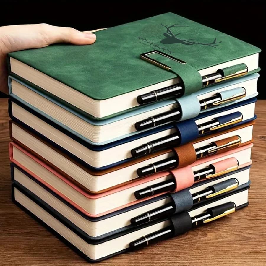 Quaderno in pelle A5 da 200 pagine con copertina in pelle, copertina morbida personalizzata e segnalibro, perfetto per affari, riunioni