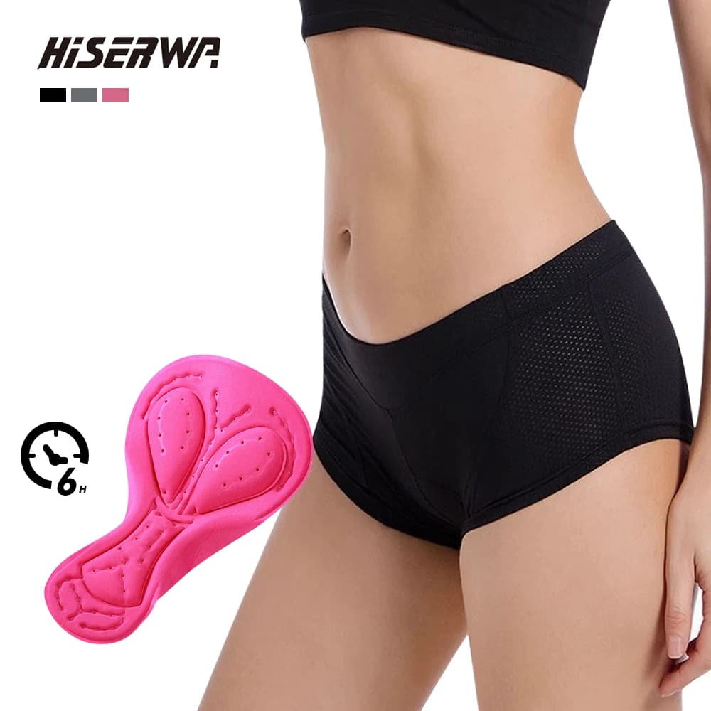 HISERWA Women's Underwear Cycling Shorts Padded Bicycle Shorts MTB Cycling Shorts Breathable Women's Shorts
