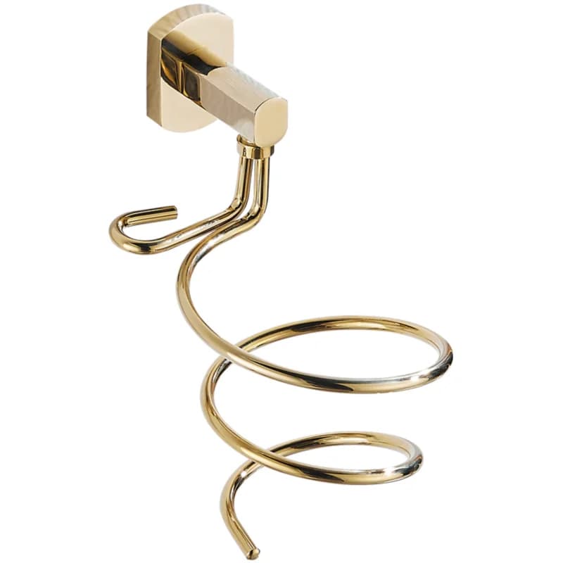 Porta asciugacapelli interamente in rame, porta asciugacapelli di lusso leggero montato a parete per bagno, senza perforazione