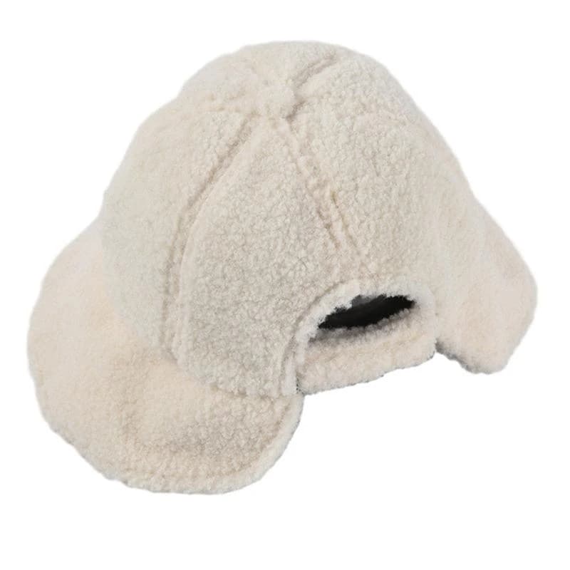 Women Winter Thick Warm Faux Fleece Bucket Hat Color Wide Brim Sunscreen Split Open Back Adjustable Fisherman Cap