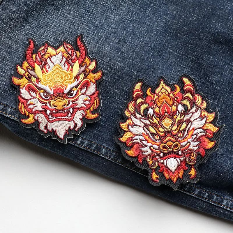 Toppa con testa di drago da 1 pezzo per abbigliamento per pantaloni, giacca, jeans, adesivi, vestiti, toppe adesive alla moda