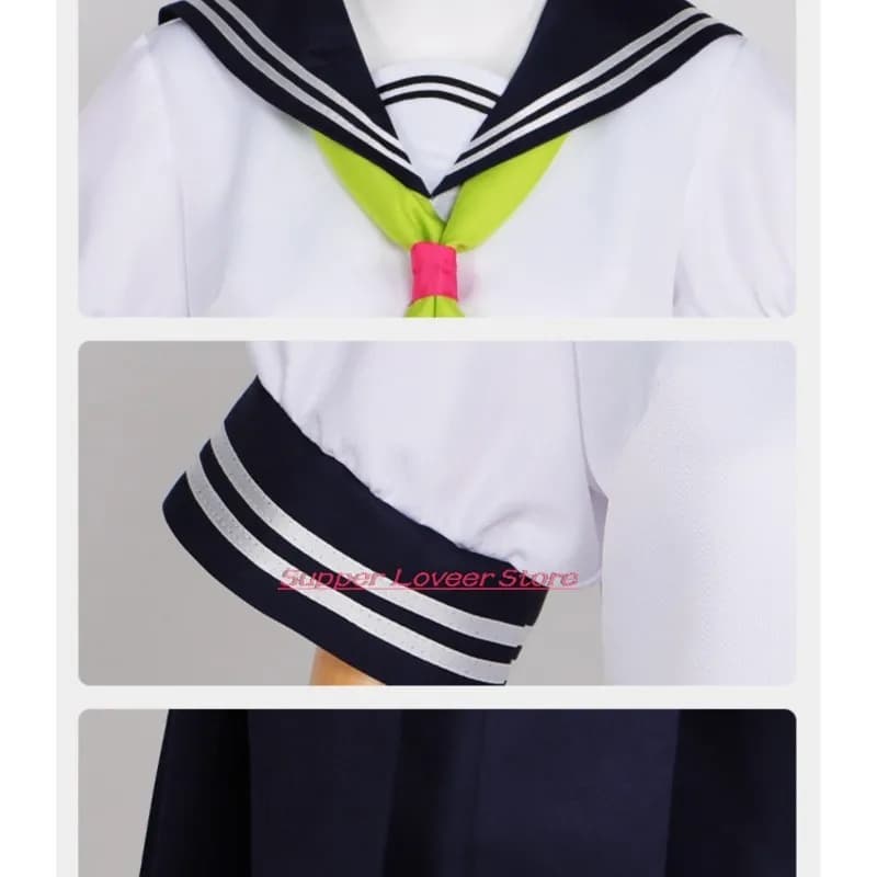 Tu e io siamo opposti polari: Costume cosplay completo di Miyu Suzuki, set con parrucca rosa, gonna e abiti per Halloween JK School