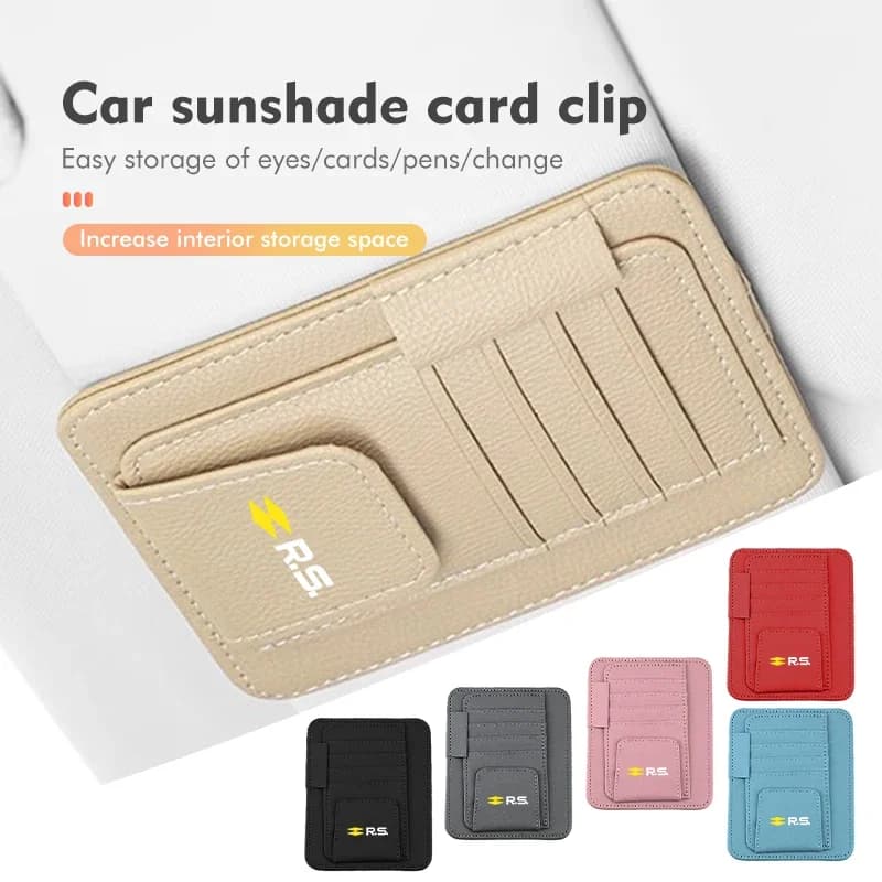 Adesivo per auto, organizer per visiera parasole, borsa portaoggetti, porta occhiali, clip per Renault RS Sport Megane 3 4 2 Clio 5 Line Sandero S