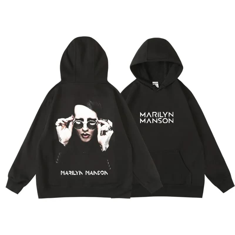 Nuova Felpa con Cappuccio Rock Marilyn Manson Band Autunno/Inverno 2026 per Uomo e Donna