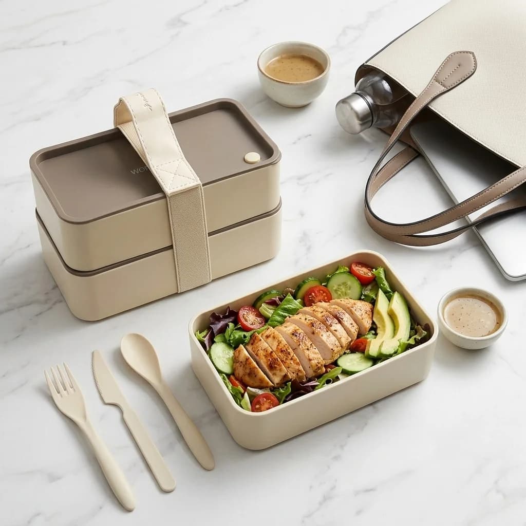 Contenitore per alimenti portatile in plastica riutilizzabile per bambini, studenti, campeggio, picnic, contenitore per il pranzo sigillato, riscaldabile nel microonde