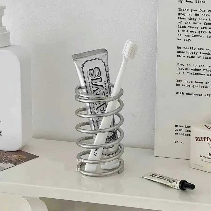 1pc portaspazzolino in acciaio inossidabile accessori da bagno in metallo strumento per dentifricio portaspazzole per trucco decorazione della casa