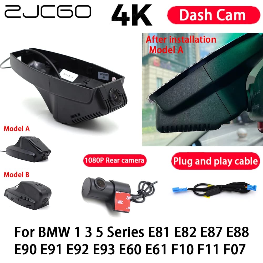 4K Plug and Play Dash Cam Videoregistratore Visione notturna per BMW Serie 1 3 5 E81 E82 E87 E88 E90 E91 E92 E93 E60 E61 F10 F11 F07