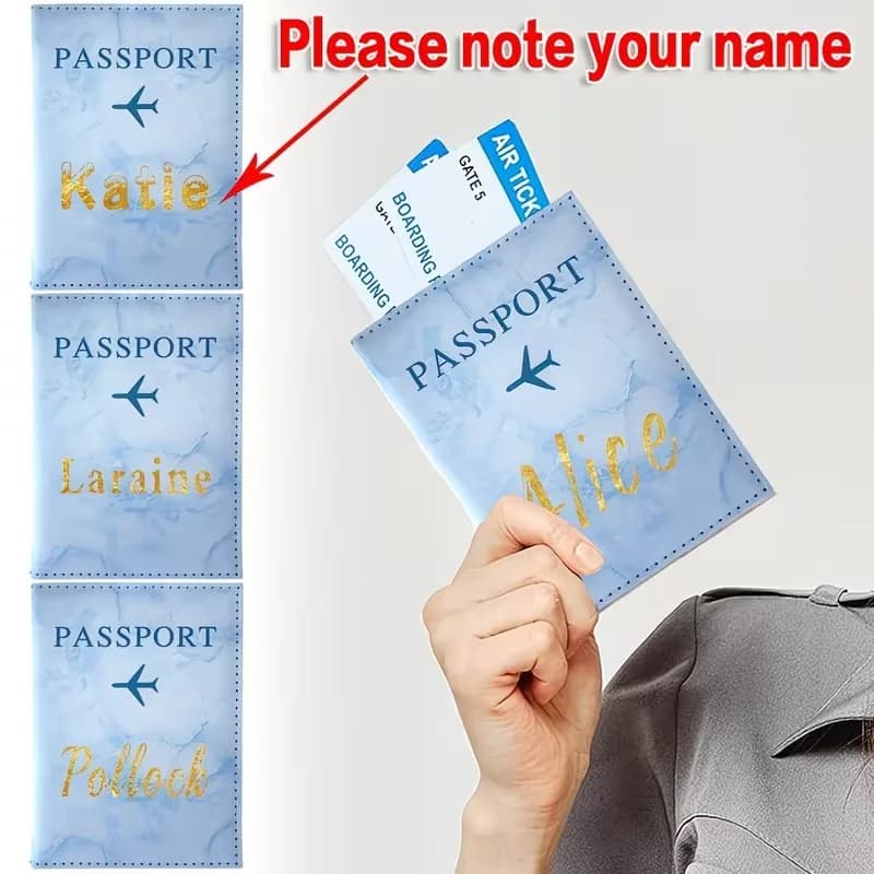 Custom Name Passport Holder Travel Accessories Passport Cover Personality Customized Synthetic Leather Passport Covers Storage