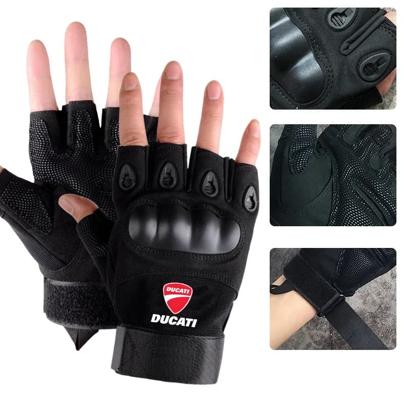 2pcs Motorcycle Tactical Men's Half Finger Gloves Outdoor Climbing Protection for Ducati Monster Panigale Diavel V4 Scrambler