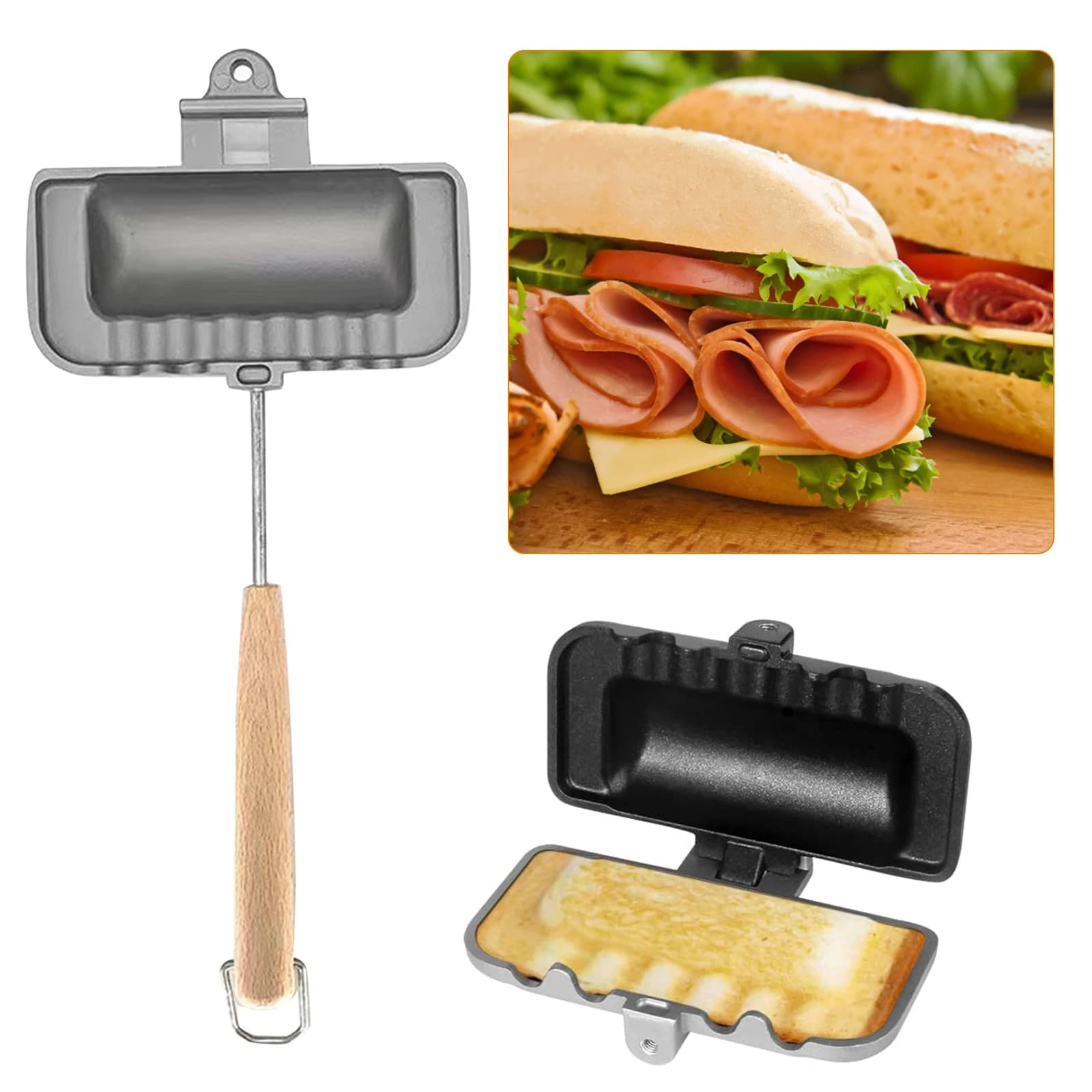 Pancake Maker Double-sided folding pan for toasting bread maker