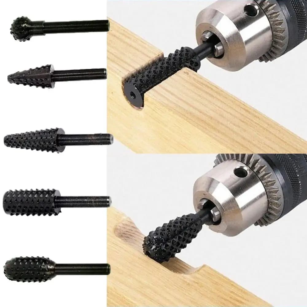 1/4 ''5PCS Set of drill bits Cutting tools for woodworking Knife Wood carving tool Carpentry Wood cutting tools Set of drill bits