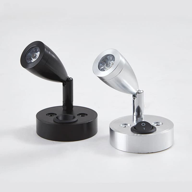 DC12V LED Spot Lampada da lettura RV Barca Caravan Camp Rimorchio Comodino 3W Faretto in alluminio Illuminazione interna regolabile con interruttore