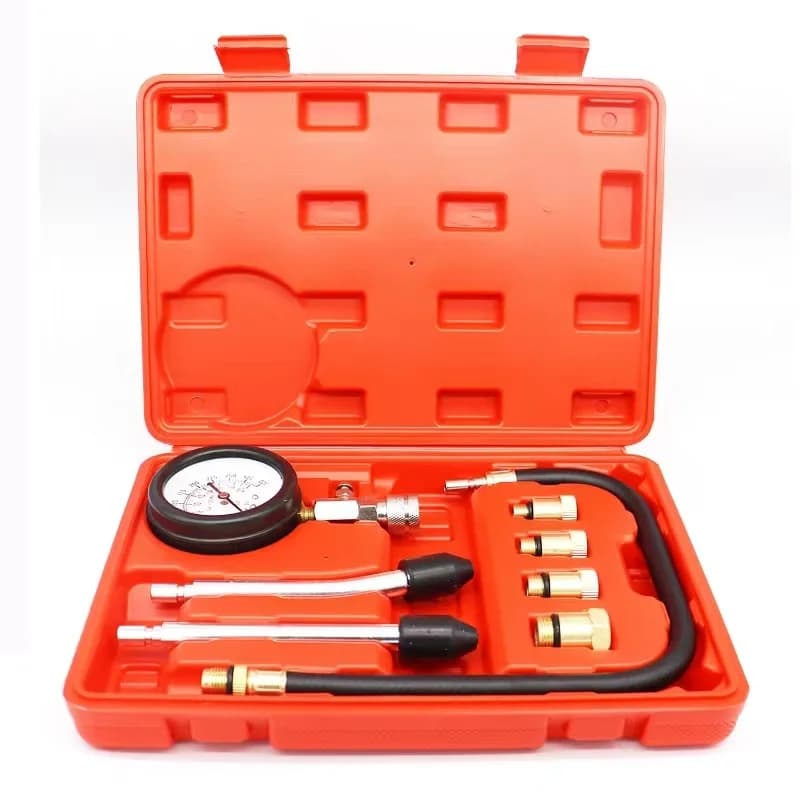 Aggiorna il kit professionale per tester di compressione del motore a benzina 0-300 PSI Set di strumenti per manometro del cilindro del carburante per motocicli per auto