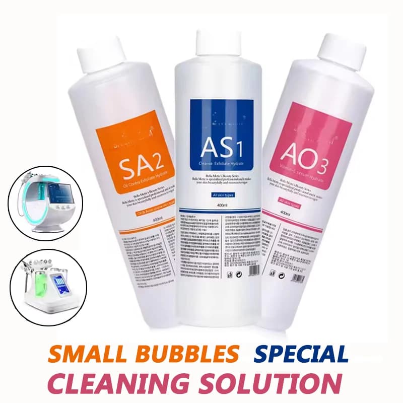 3PCS Set of solutions for deep cleaning of small bubbles AS1 SA2 AO3 bottle face mask suitable for BeautySalon