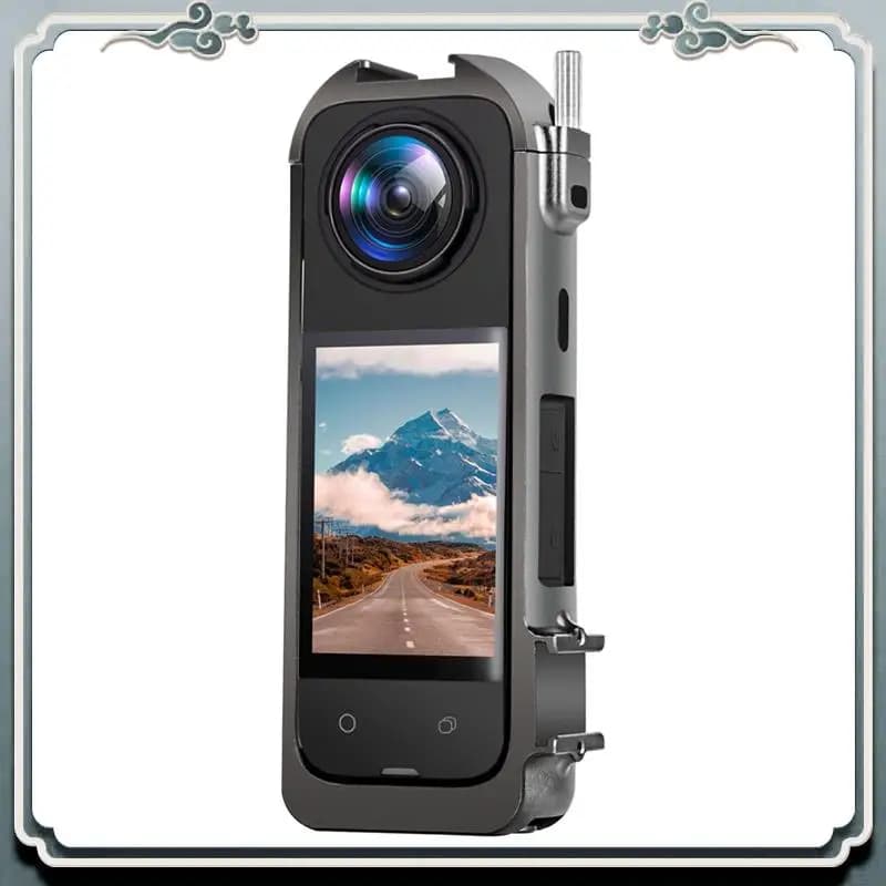 Telaio protettivo per fotocamera Premium 1 PC con base per pattino freddo espandibile e adattatore per treppiede nero per alloggiamento in gabbia metallica Insta360 X4