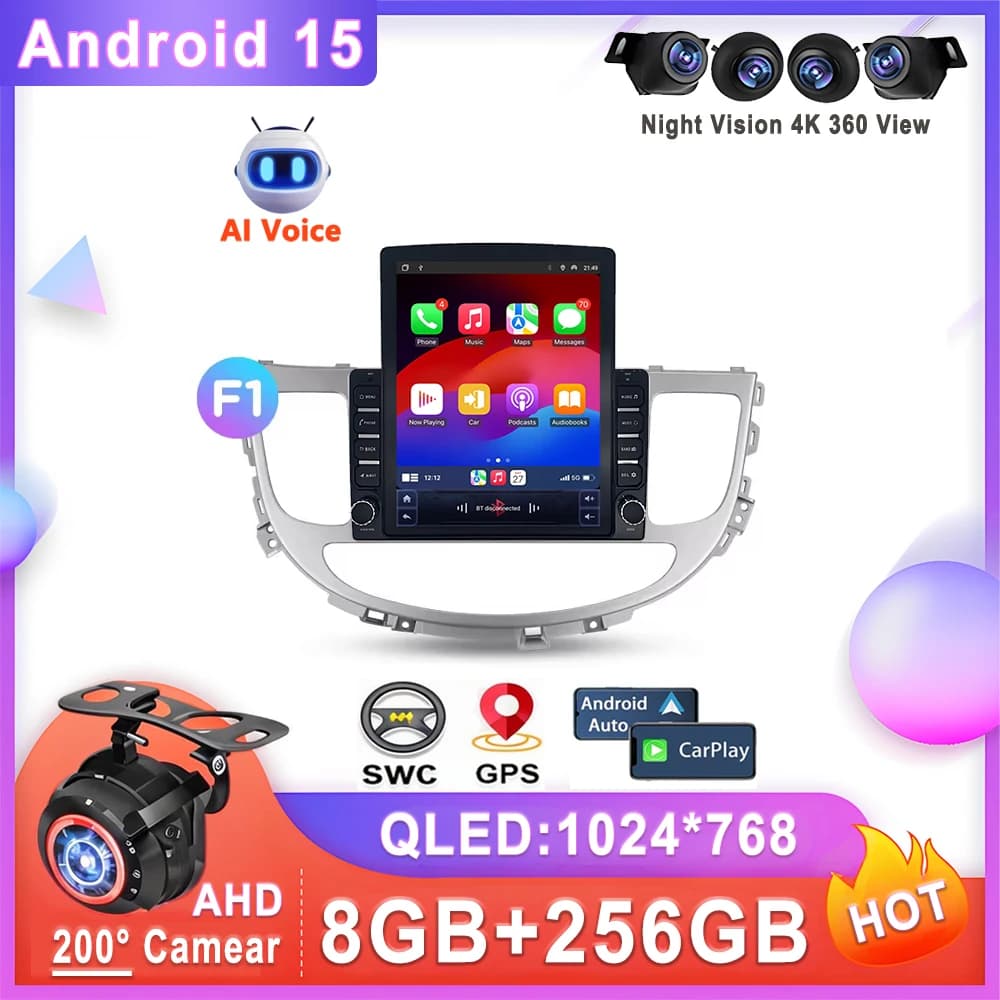 Android 15 da 9,7 pollici per Hyundai Rohens Genesis Coupe 2008 - 2013 unità principale stereo lettore multimediale No 2din DVD QLED schermo 5G
