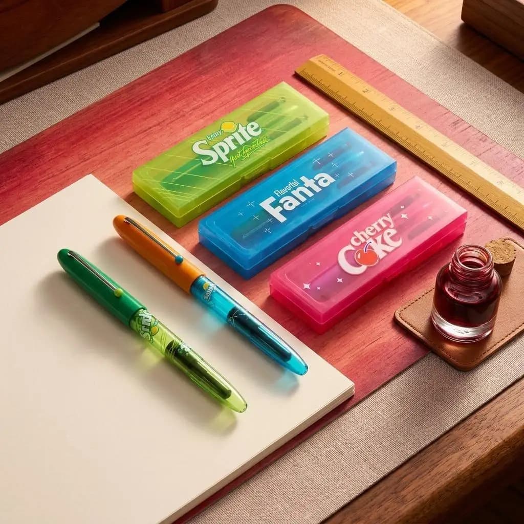 KACO Coca-Cola Co-branded Fountain Pen Retro Transparent Soda Design Ink Pen Student Calligraphy Practice Office Writing Gifts