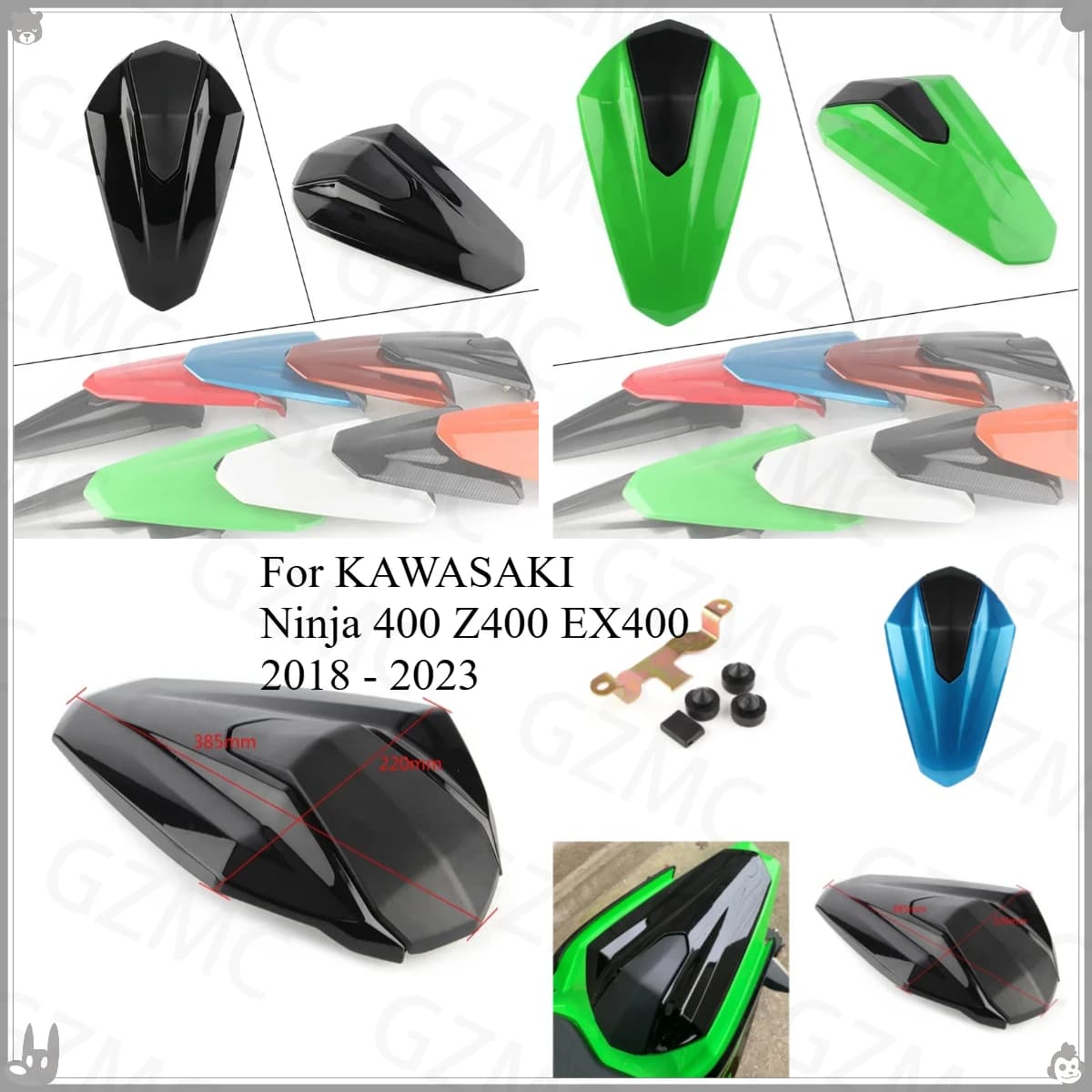 Coprisedile posteriore del motociclo per KAWASAKI Ninja 400 Z400 EX400 2018 - 2023 Passeggero posteriore Cowl Sedile posteriore Copertura carenatura Parte 2020