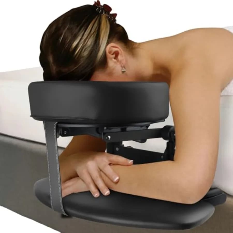 Cuscino Regolabile per Poggiatesta e Supporto Viso, per Salone, Casa, Materasso, Kit Massaggio, Nero con Design Ergonomico