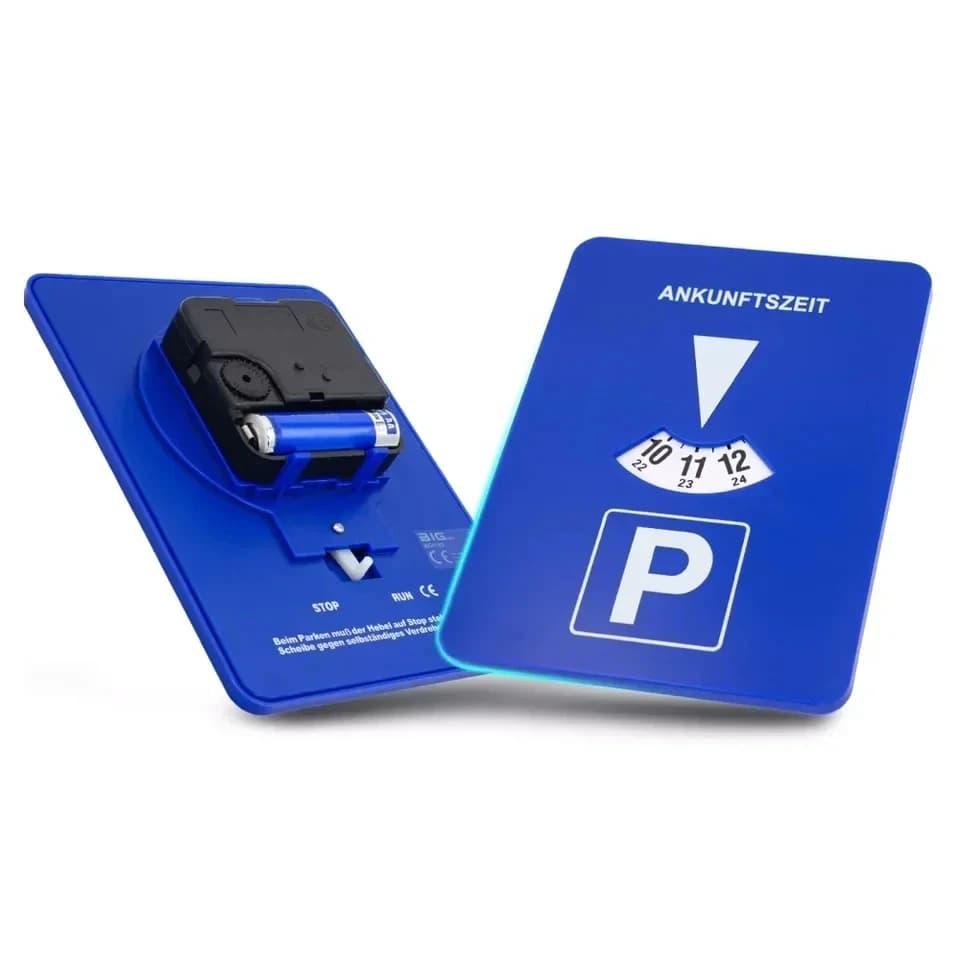 Blauwe digitale parkeertimer, eenvoudig te gebruiken, draagbare kloktool voor weergave van aankomsttijd, auto-accessoire, parkee