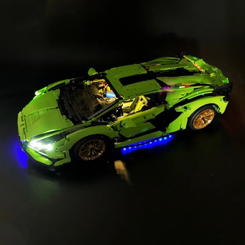 Luce a LED compatibile per 42115 Lamborghini SIAN FKP Building Blocks Lampada telecomando (Non include blocchi di costruzione) Natale