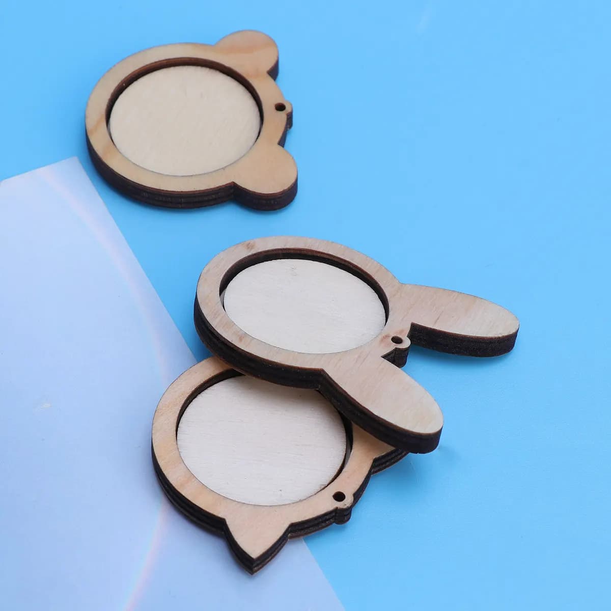 3Pcs Mini Wood Embroidery Hoops Set Eco Friendly Natural Wood Cross Stitch Fixing Frame for DIY Pendant Necklace Brooch Craft