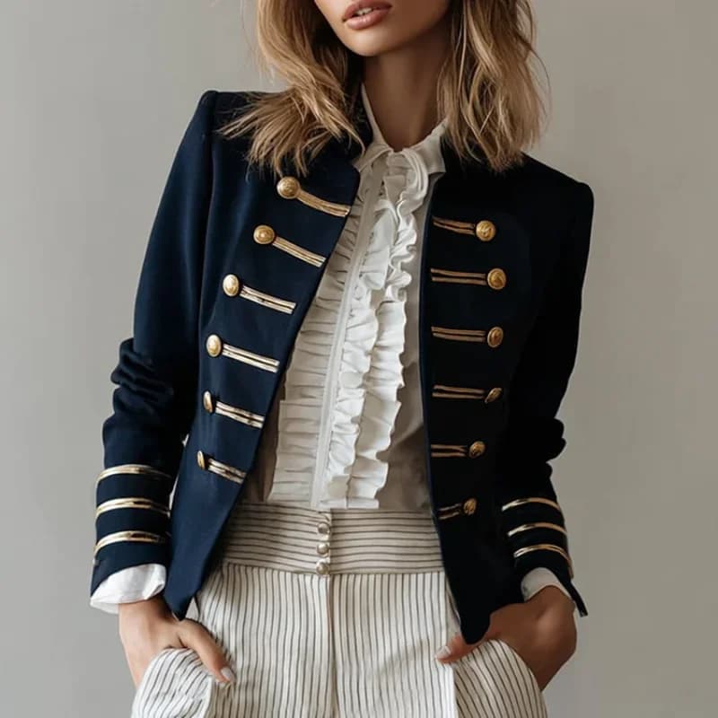 Cappotto da giacca a maniche lunghe da pendolare Cappotto doppiopetto elegante moda europea americana Capispalla per donna Top autunnali primaverili