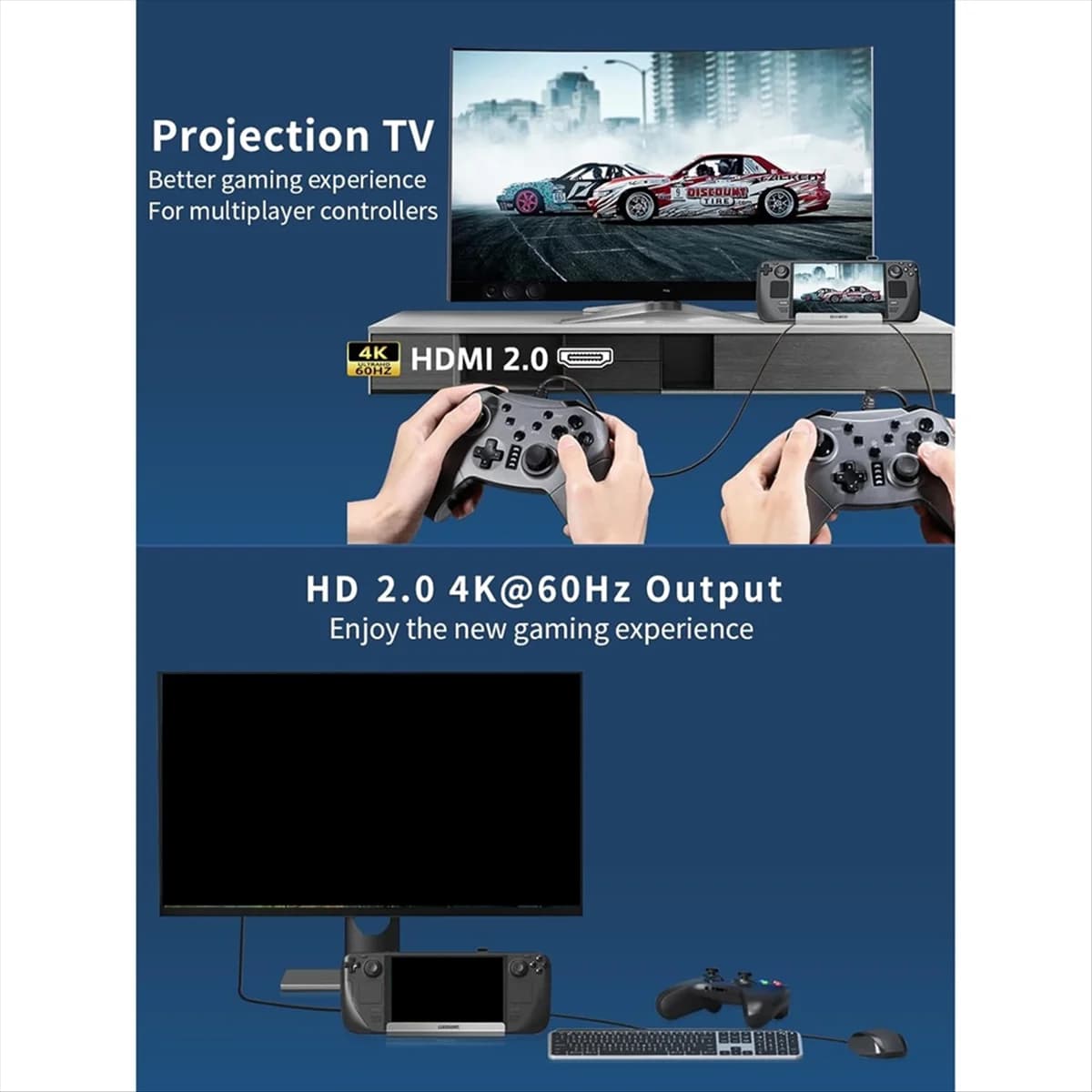 HUB per docking station A49T 10 in 1 per OLED, Ally X e Legion Go Doppia ventola di raffreddamento 4K -Compatibile