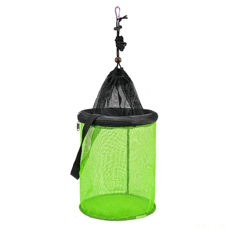 U2JB 25cm/35cm Foldable Fishing Net Holder Nylon Net Floating Fishing Basket
