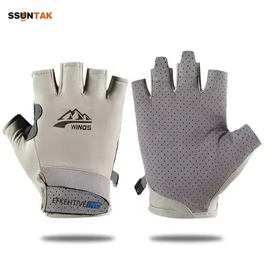 Guanti Sportivi Mezze Dita - Protezione UV, Traspiranti, Leggeri, per Uomo e Donna, Ciclismo, Moto, Fitness, Pesca