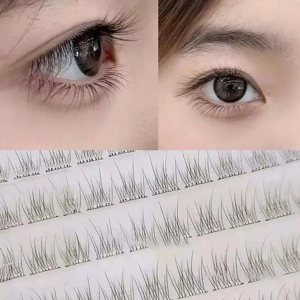 New natural cluster fish tail type Self-adhesive eyelashes without glue Faux natural eyelashes 2025 New cluster M2C3