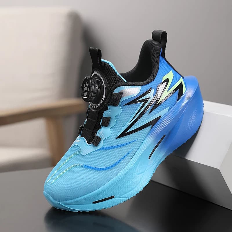 Kids basketball shoes, breathable and non-slip sports training shoes, knitted jogging shoes with laces for boys and girls, sneakers