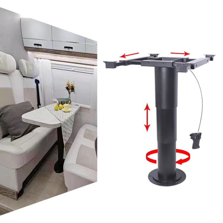 HWHongRV Tavolo di Sollevamento Pneumatico Interno a Gas Piedistallo Regolabile in Altezza Base da Campeggio Supporto per Barca Marine Caravan RV