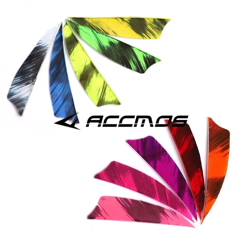 Tiro con l'arco 3 pollici/4 pollici Freccia Alette Camo Vera piuma di tacchino Plumagi naturali Fletching Arco tradizionale Caccia Tiro Accessori