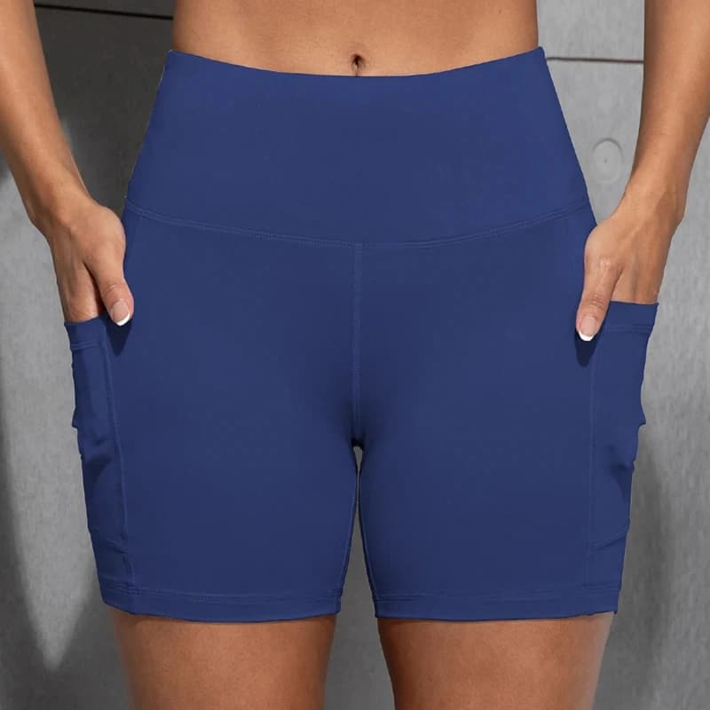 Women's yoga shorts with pockets, high waist, push-up effect, adherents, elastic, for cycling, running, fitness, sportswear