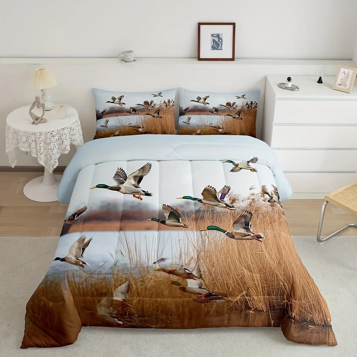 Set biancheria da letto con paesaggi naturali Set copripiumino stampato in 3D Set copripiumino morbido singolo doppio doppio formato per camera da letto Regalo di compleanno