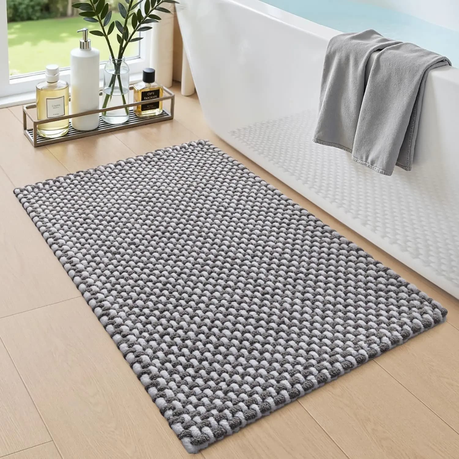 16x24 bath mats, washable non-slip bath mat, absorbent chinilla mat, ultra soft carpet and often for bath and shower