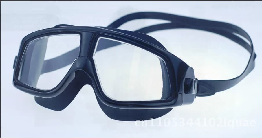 Adult Snake Swimwear with Large Frame High Definition PC Lenses Silicone Swimming Glasses Black Transparent White
