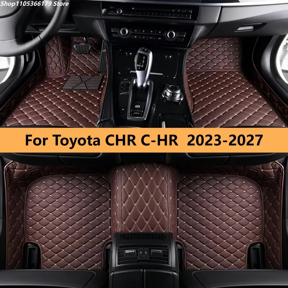 Tappetini per Auto in Pelle Compatibili con Toyota CHR C-HR 2023 2024 2025 2026 2027, Set Completo di Tappeti e Moquette per Auto