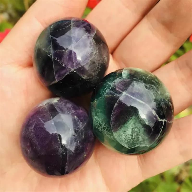 Sfera di cristallo di quarzo fluorite naturale da 3 cm per la decorazione domestica 1 pezzo