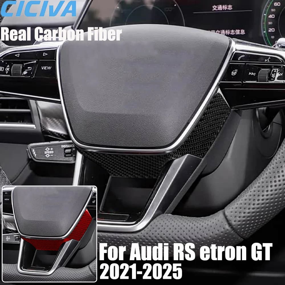 Accessories Cars in Vera Carbon Fiber, Decorative Wheel Cover, Soft Wall decal for Audi RS e-tron GT 2021 2022 2023 2024 2025