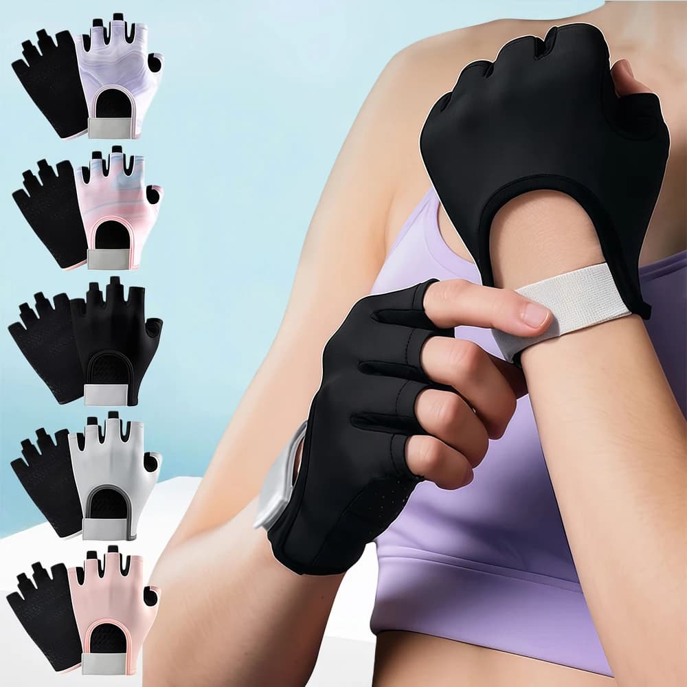 1 pair of men's anti-slip training gloves, gym gloves with breathable adjustable strap for cycling gym accessories and weight lifting