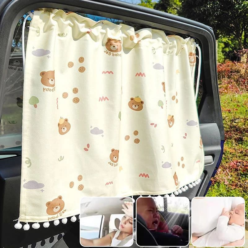 Parasole per finestrino laterale automatico con protezione UV per cartoni animati per bambini; Viene fornito con la tenda a ventosa